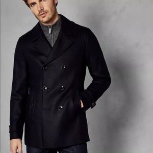 NWT Ted Baker Pea Coat Grilld - Navy Blue
